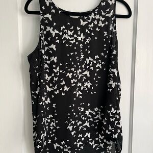 Van Heusen Black and White Butterfly Tank Top